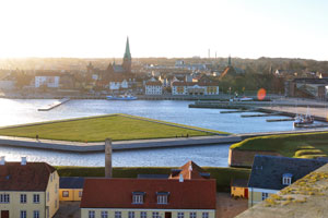 Saint Olaf's Church as seen from the roof of Kronborg castle