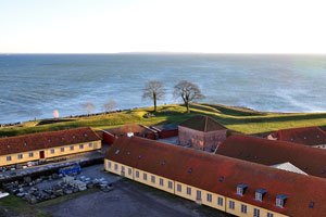Øresund strait “The Sound” surrounds the fortress of Kronborg castle