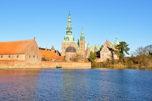 Frederiksborg Castle is situated on three islets in Castle lake