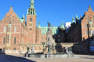 Neptune fountain is situated in the centre of Frederiksborg Castle