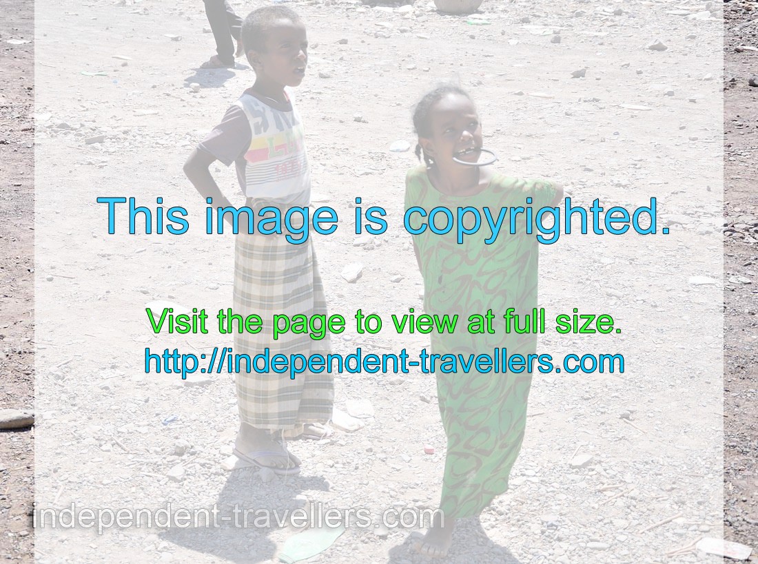Little children in the Galafi village which is near the Ethiopian border