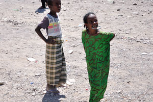 Little children in the Galafi village which is near the Ethiopian border