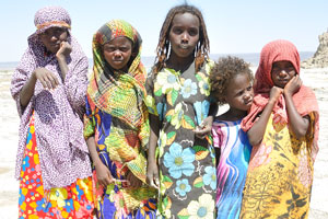 Bright dresses of the Afar little girls