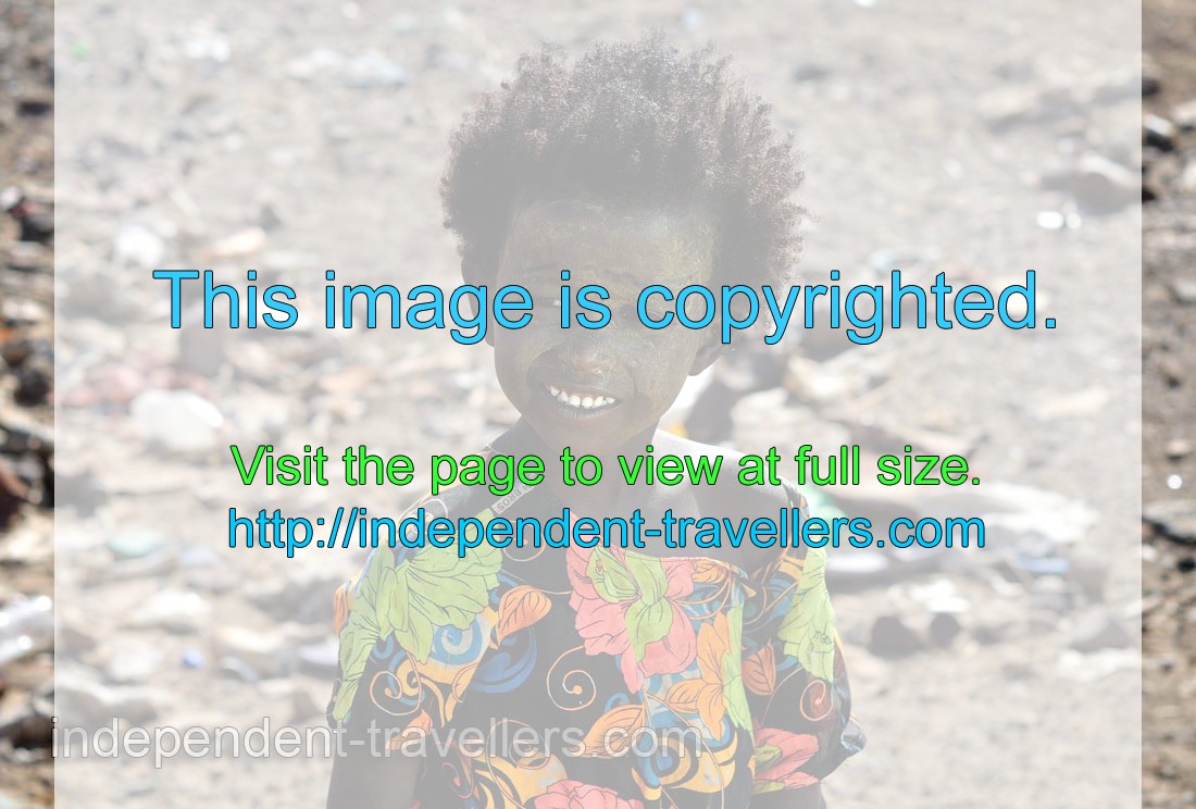 Djiboutian child with a peculiarly painted face