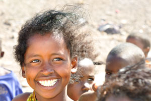 Wide smile of a Djiboutian girl