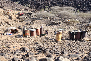 Metal barrels used by nomads