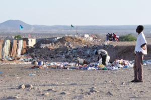 Garbage dump in the slum near Djibouti