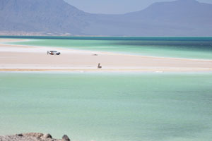 Marvellous beach of emerald color is the highlight of lake