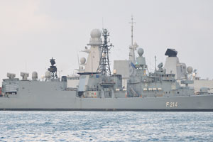 Bremen-class frigate F214 in Djibouti