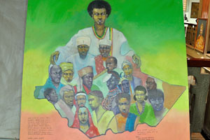 “Map of Ethiopia in faces”, painting