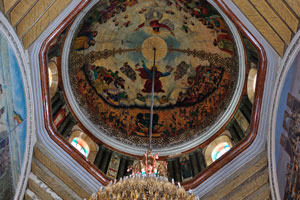 Bottom part of the Holy Trinity Cathedral dome is completely covered with impressive images