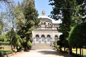 View of the Mausoleum of Menelik II from the garden