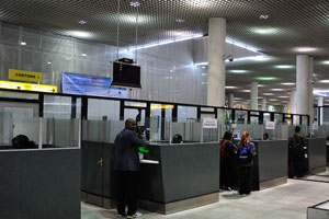 Passport control for the foreigners in Addis Ababa Bole International Airport (ADD)