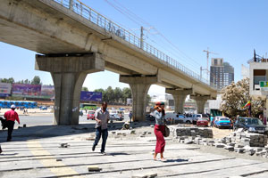 Light Railway Transit line in the area of Meskel Square