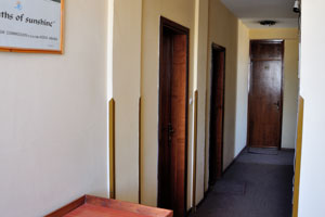 Here is the corridor on the second floor in the Yilma hotel