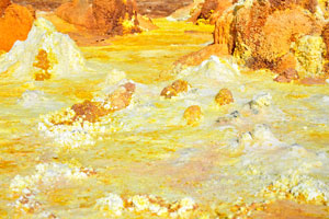This landscape was not created by wind or water, but with the help of acid which bubbles up from the ground