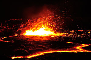 Erta Ale volcano is a large basaltic shield volcano in the central northern Danakil depression