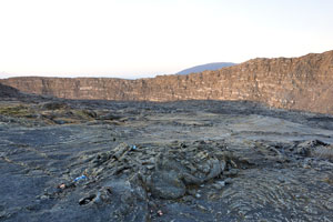Erta Ale volcano has a huge crater