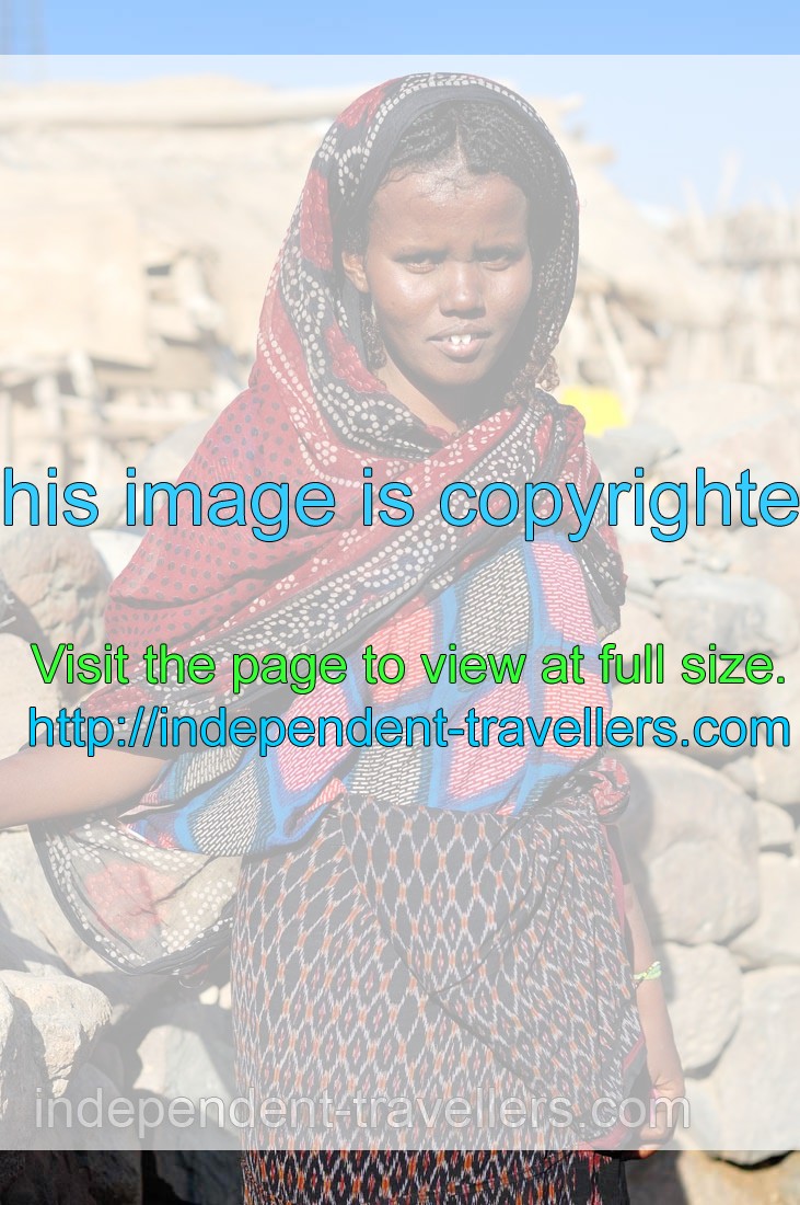 Afar woman of middle age with the sharpened teeth