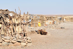 The whole street of the huts
