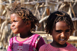 Cute little Afar girls with the beautiful hairstyles