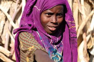 This beautiful young woman has the sharpened teeth which is typical for the Afar ethnic group