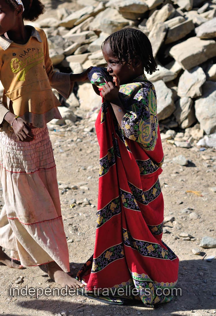 Little girls from one of the villages on our way