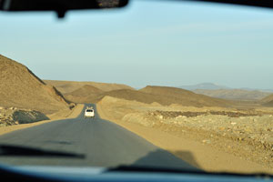 Asphalt road in the sands