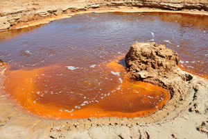 Sulphuric lake is one of the destinations in the Danakil Depression, don't miss it