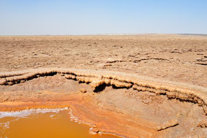 View of the Salt canyon from Yellow lake in the Danakil Depression