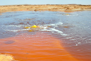 The colour and bubbling coming from this lake does not make it very inviting