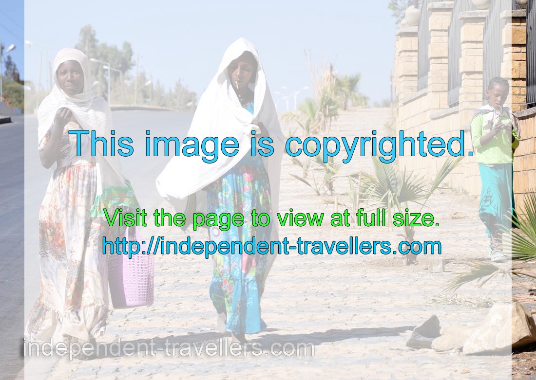 Two Ethiopian women and one girl