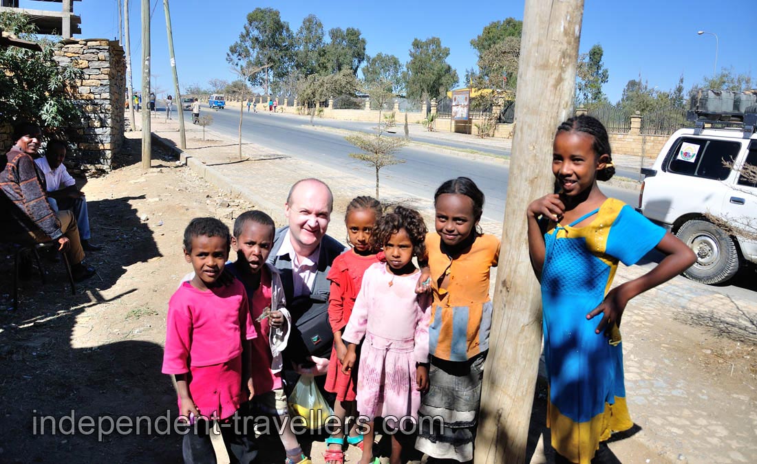 Me and the Ethiopian children in Mekelle