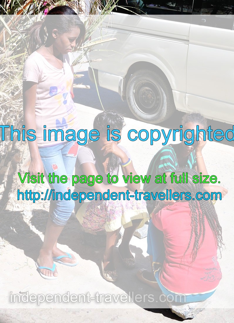 Beautiful Ethiopian girls in Mekelle are laughing