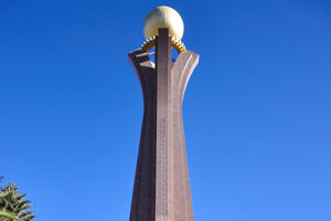 Hawelti Semaetat monument with the globe on its top