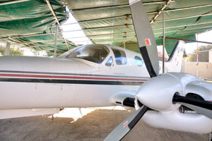 Cessna 421 Golden Eagle III aircraft at Martyrs' Memorial Monument