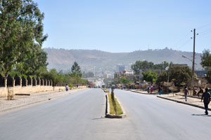 This road leads to the city from Martyrs' Memorial Monument