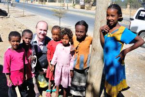 Me and the Ethiopian children in Mekelle