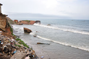 This is the shore of the Gulf of Guinea in Jamestown