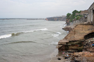 The coast of the Gulf of Guinea in the area of lighthouse