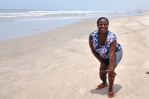 A friendly Ghanaian girl smiles