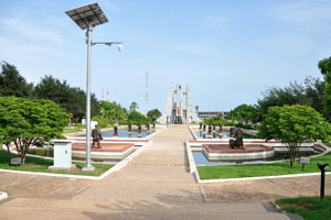 The Kwame Nkrumah Mausoleum is clad from top to bottom with Italian marble
