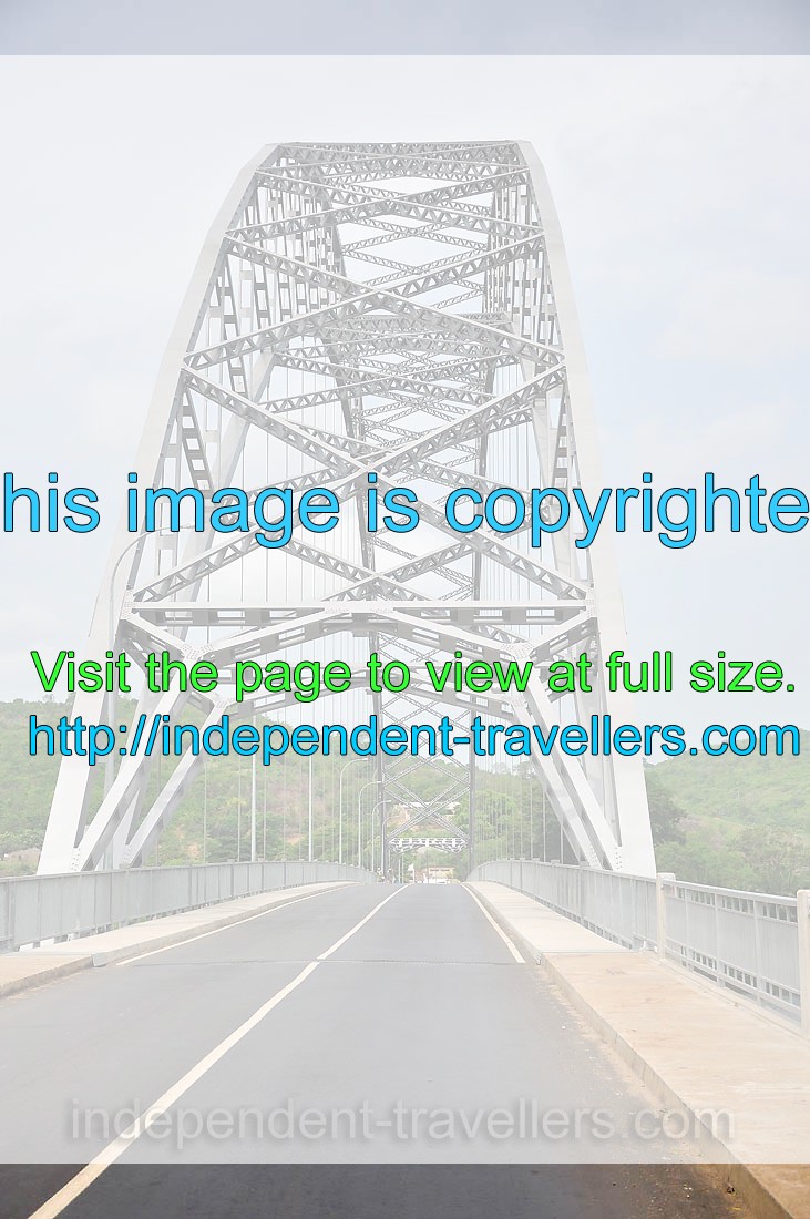The Adomi bridge is located in Atimpoku in the Eastern Region of Ghana which is located along the Volta river