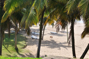 Axim Beach as seen from the foot of hillside where the hotel is located
