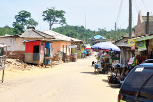 The main street of the Busua fishing village