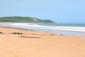 The eastern side of the Busua beach