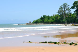 The western side of the Busua beach