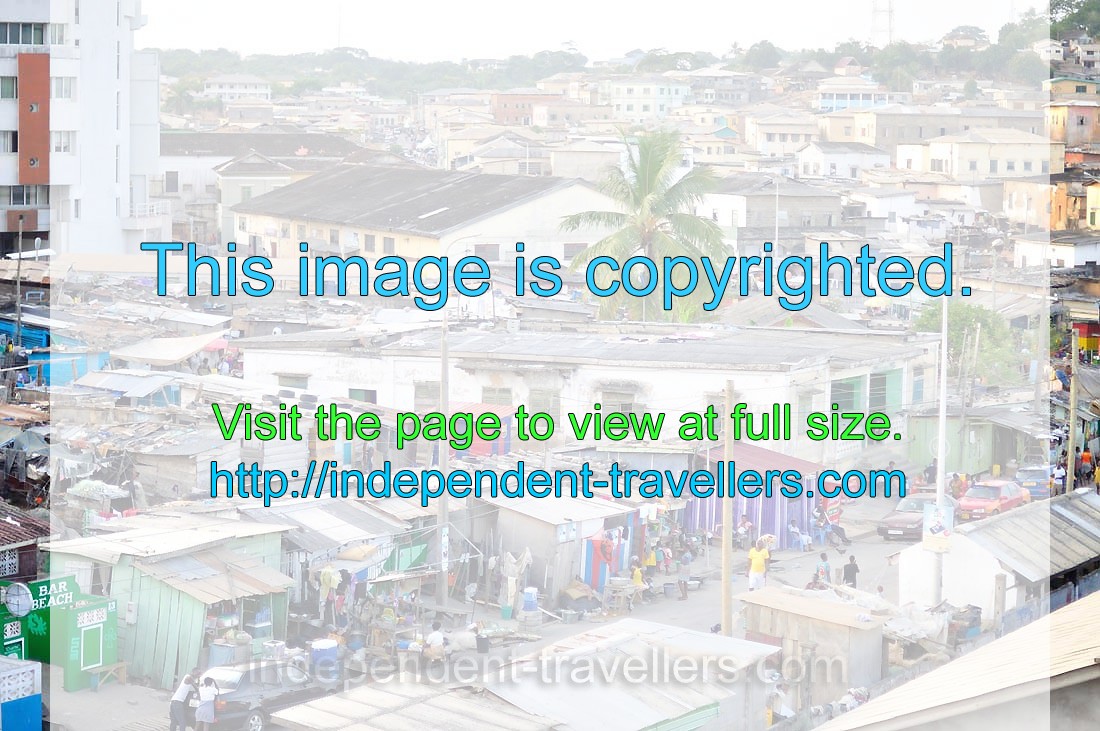 The city as seen from the Cape Coast castle