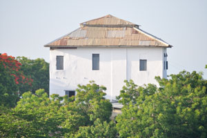 A building as seen from the viewing platform of Nana Bema hotel