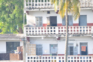 Three-story apartment house as seen from the viewing platform of Nana Bema hotel